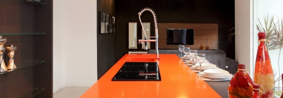 Pia de Cozinha de Silestone Laranja